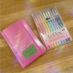 Office supply bundle - Kate Spade pink notebook and LePen pastel pen set  *BNIB*